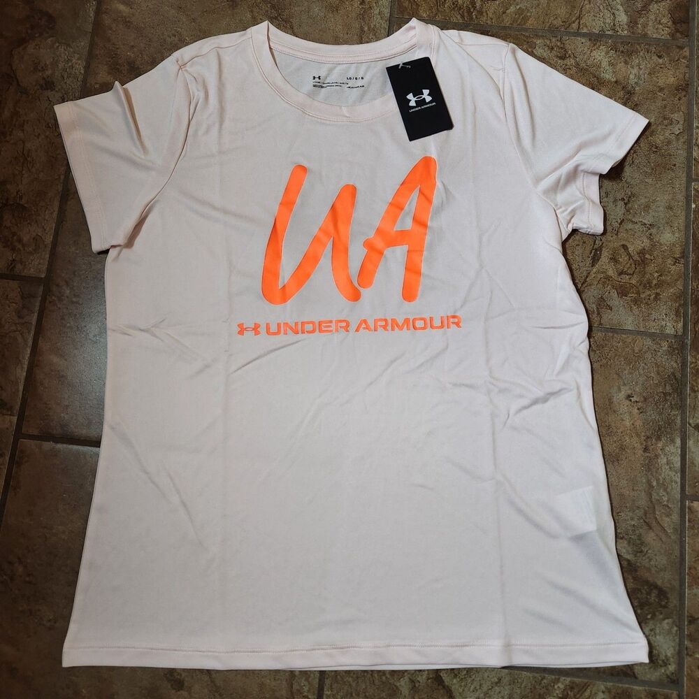 Under Armour Women’s Short Sleeve Graphic Tee Large Pink